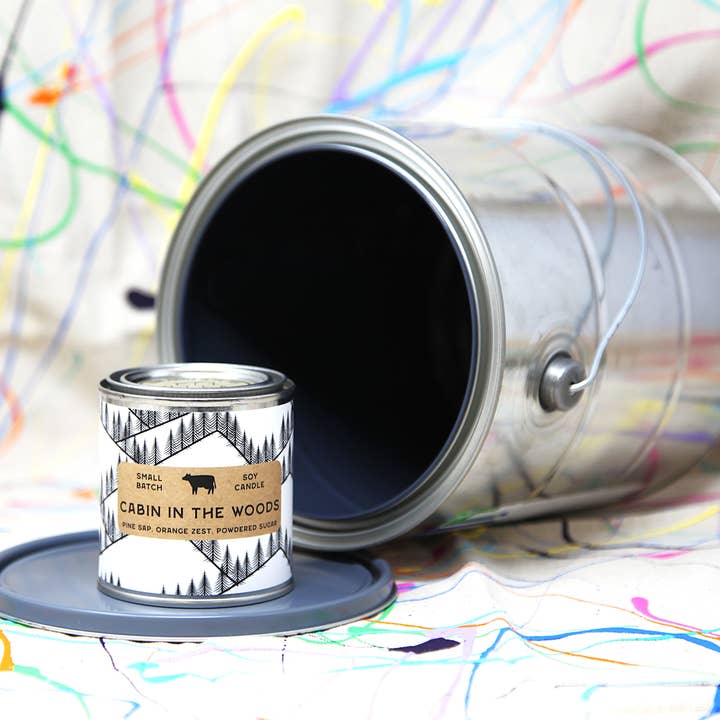 Milk Reclamation Barn - Wholesale Jar/Filled Candle - Paint Can Candle Cabin in the Woods1