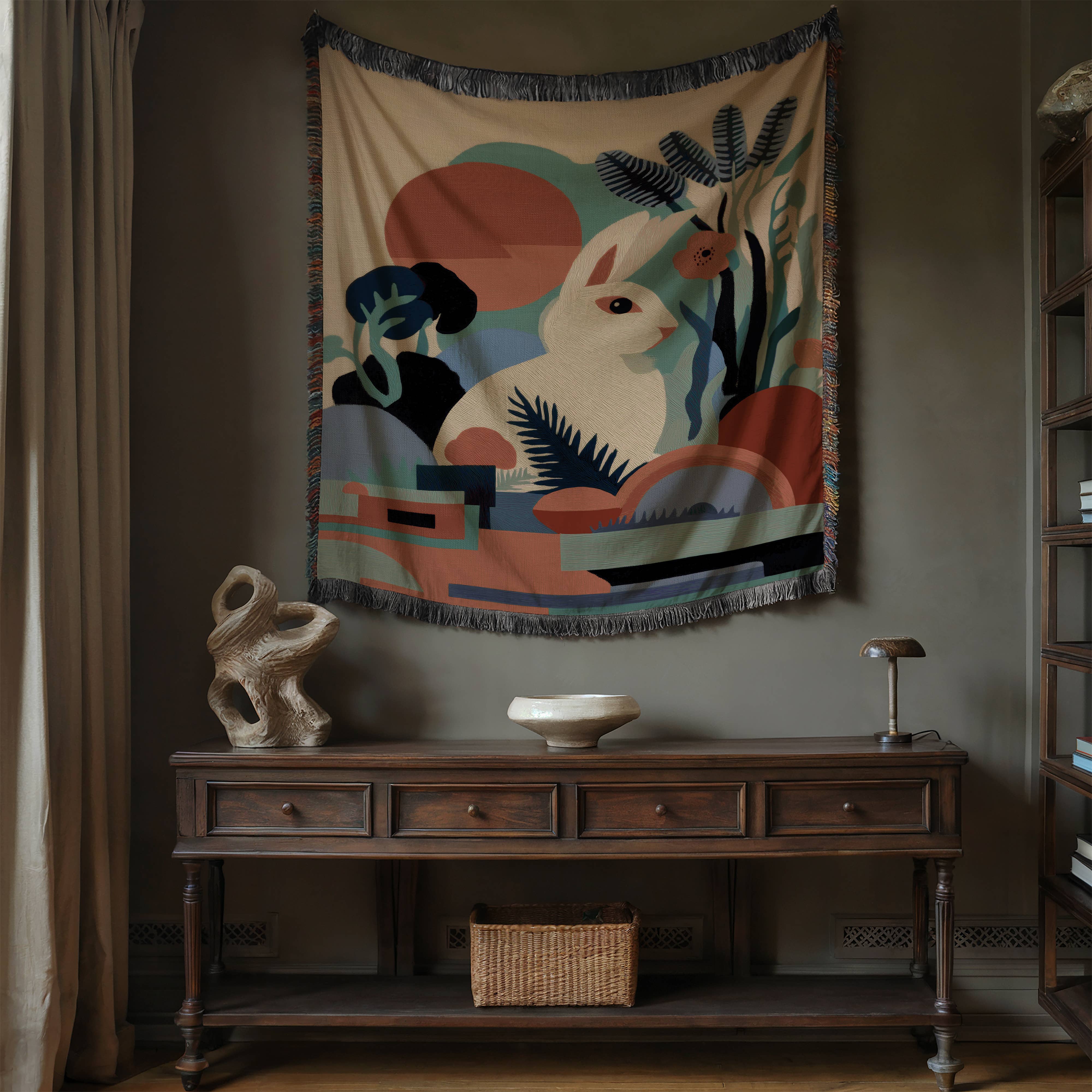 CasaIuliia – Engroshandel Tæppe – Moderne Kanin Vævet Tæppe – Kunstnerisk Bomulds Jacquard Plaid5