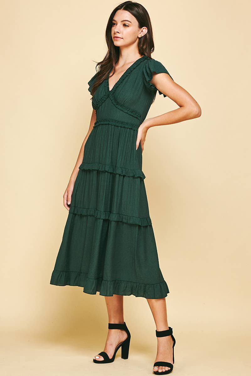 PINCH - Wholesale Dress - Women's - RUFFLED TEA LENGTH DRESS - 3597D46