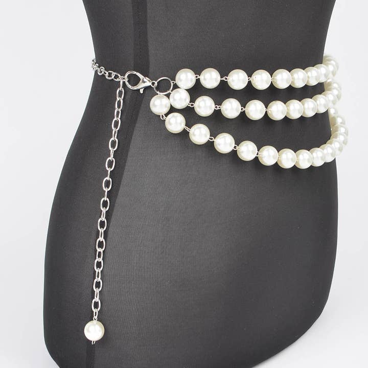 3AM BY H&D ACCESSORIES - Wholesale Belt - Women's - Multi Layered Pearl Chain Belt