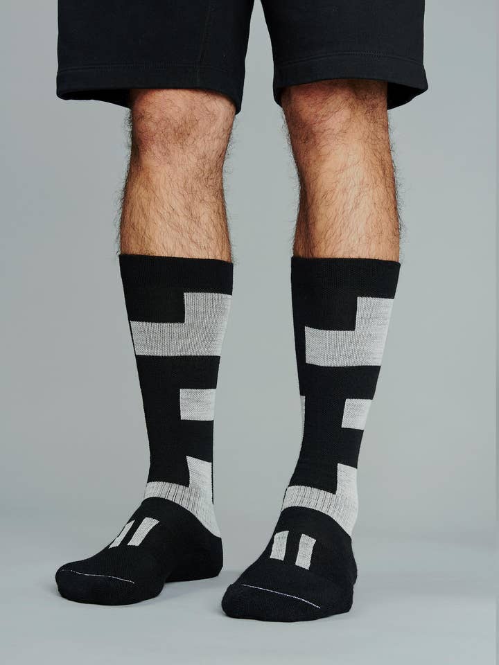 Chaussettes en laine mérinos Block Mid pour la vente par Eleven New York