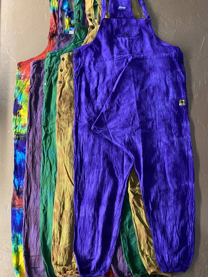 Salopette ajustable au style sarouel - Pack de 5 couleurs - Tie Dye pour la vente par Katmandu Trading Co.
