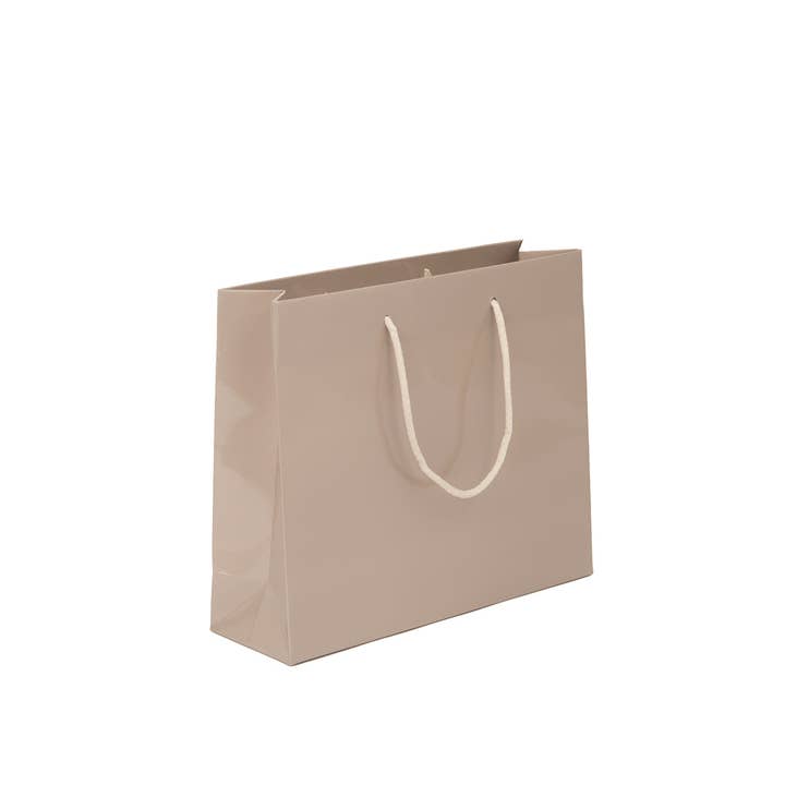 Glossy Taupe Luxury Double-Layer Paper Bag for wholesale on Faire