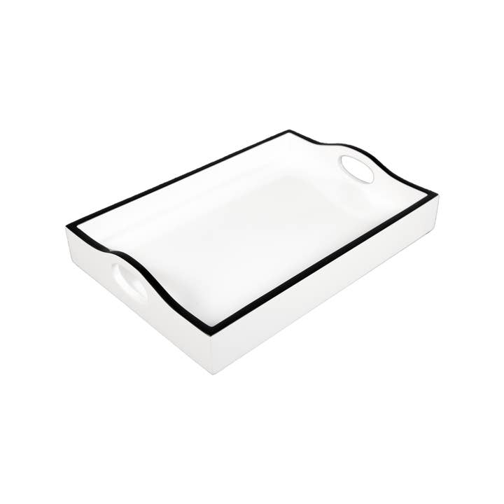 White with Black - Mini Bar Tray - L-3WBT for wholesale by Pacific Connections
