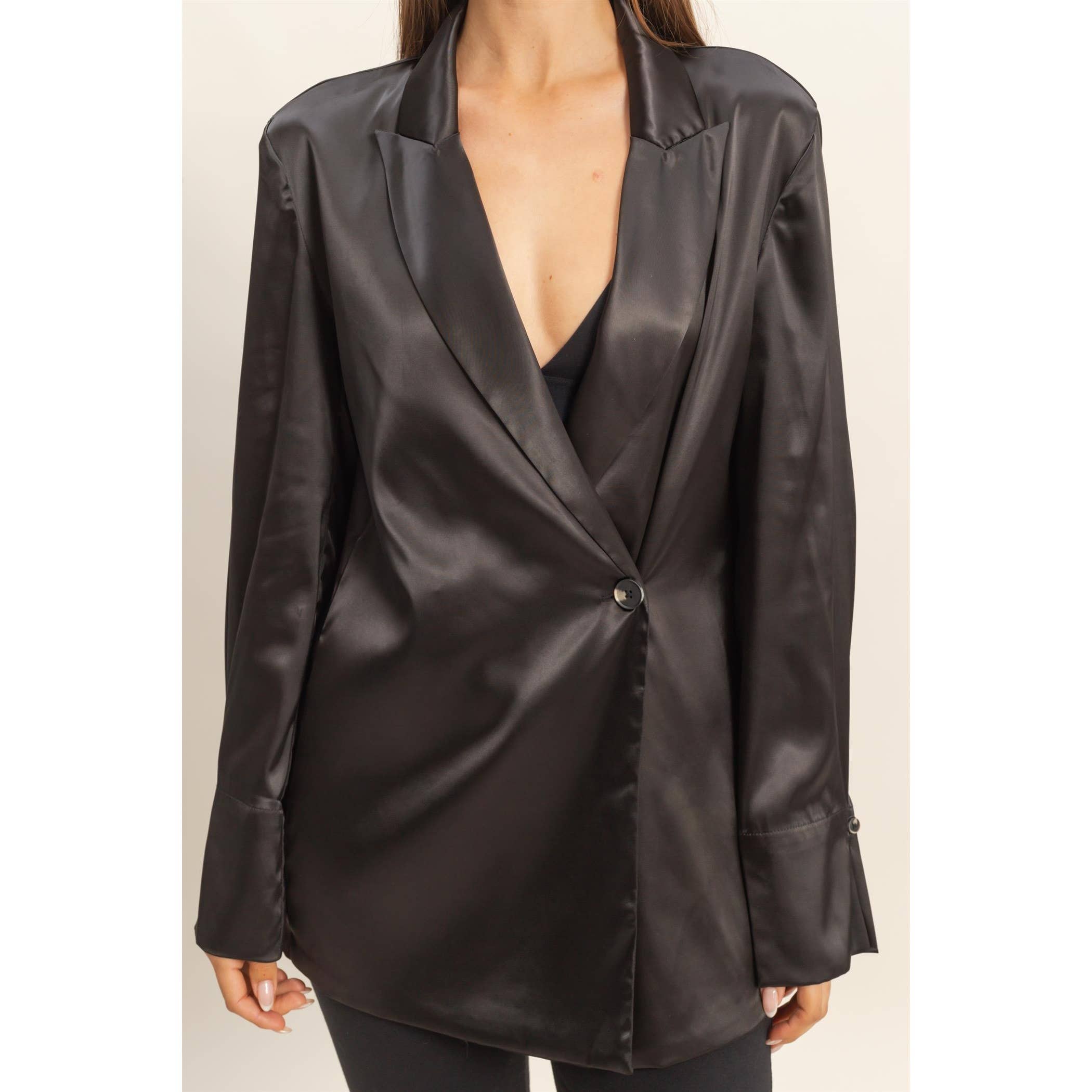 HYFVE - Wholesale Blazer - Women's - Satin Long Sleeve Blazer11
