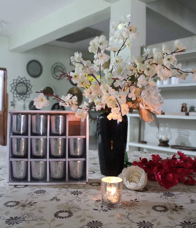 Hosley - Wholesale Candle Holder - Hosley® S-12  Mercury Glass- Silver5