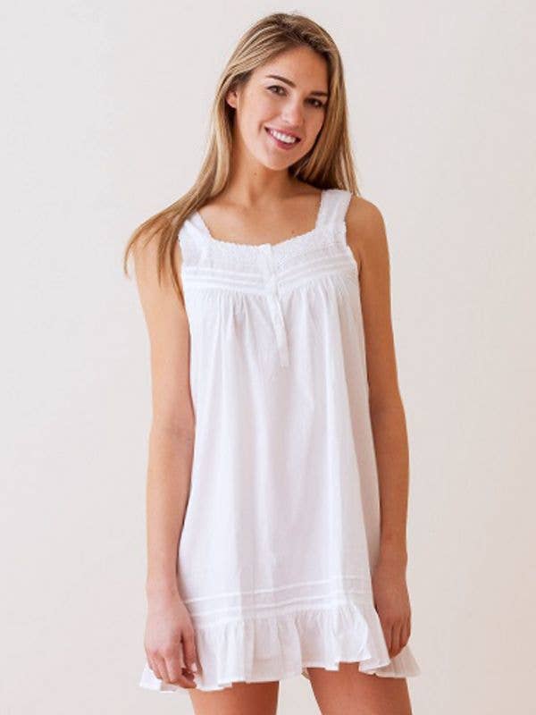 Laura White Cotton Nightgown for wholesale by Jacaranda Living