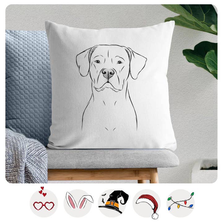Rufio the Dogo Argentino - Throw Pillow Cover and other Purchase Wholesale accessori argento. Free Returns & Net 60 Terms on Faire trending on Faire.