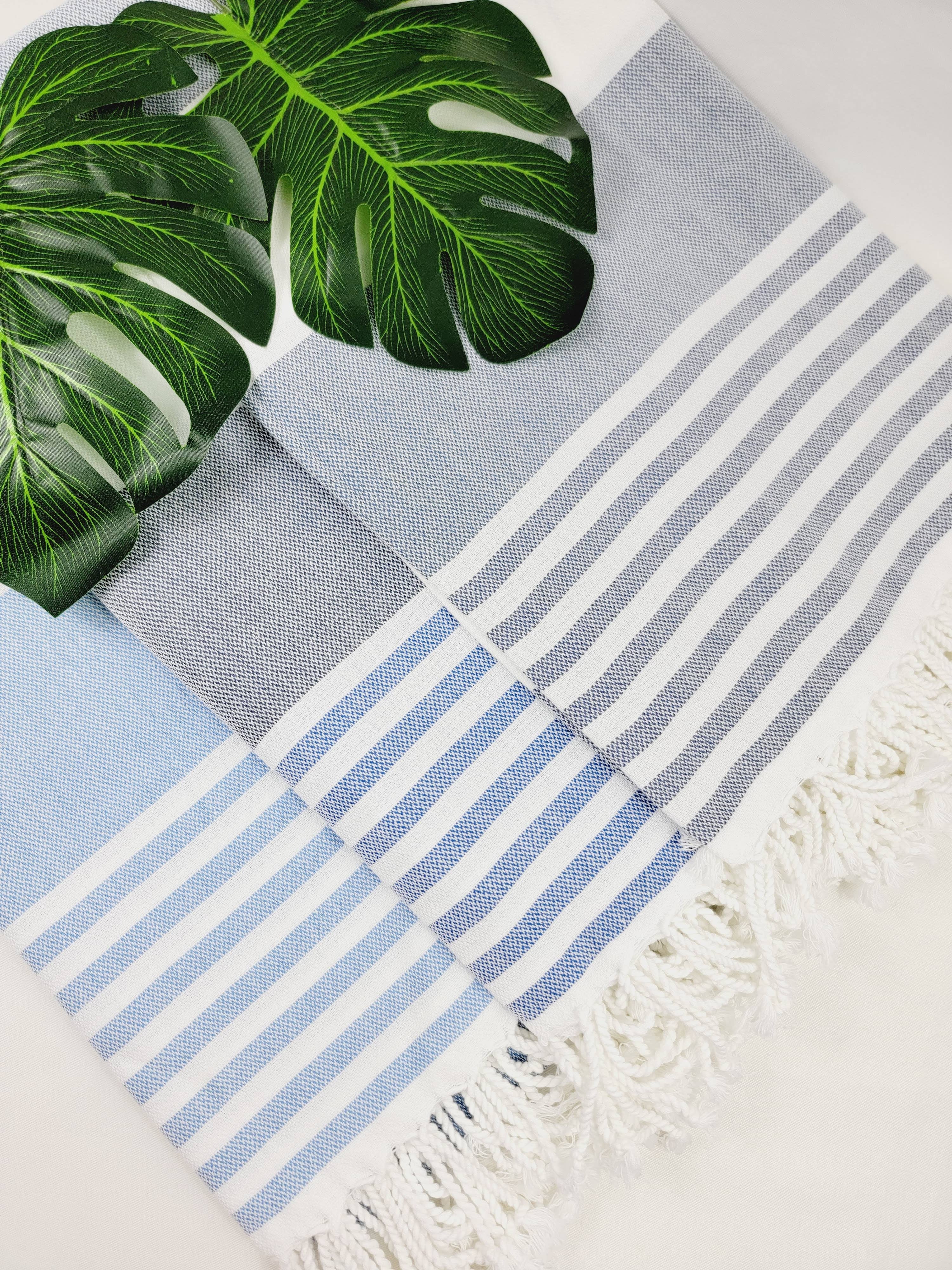 EBRU Home - Wholesale Beach Towel - 10 Beach Towel set, Assorted sand free Towel, Cabana Stripe16