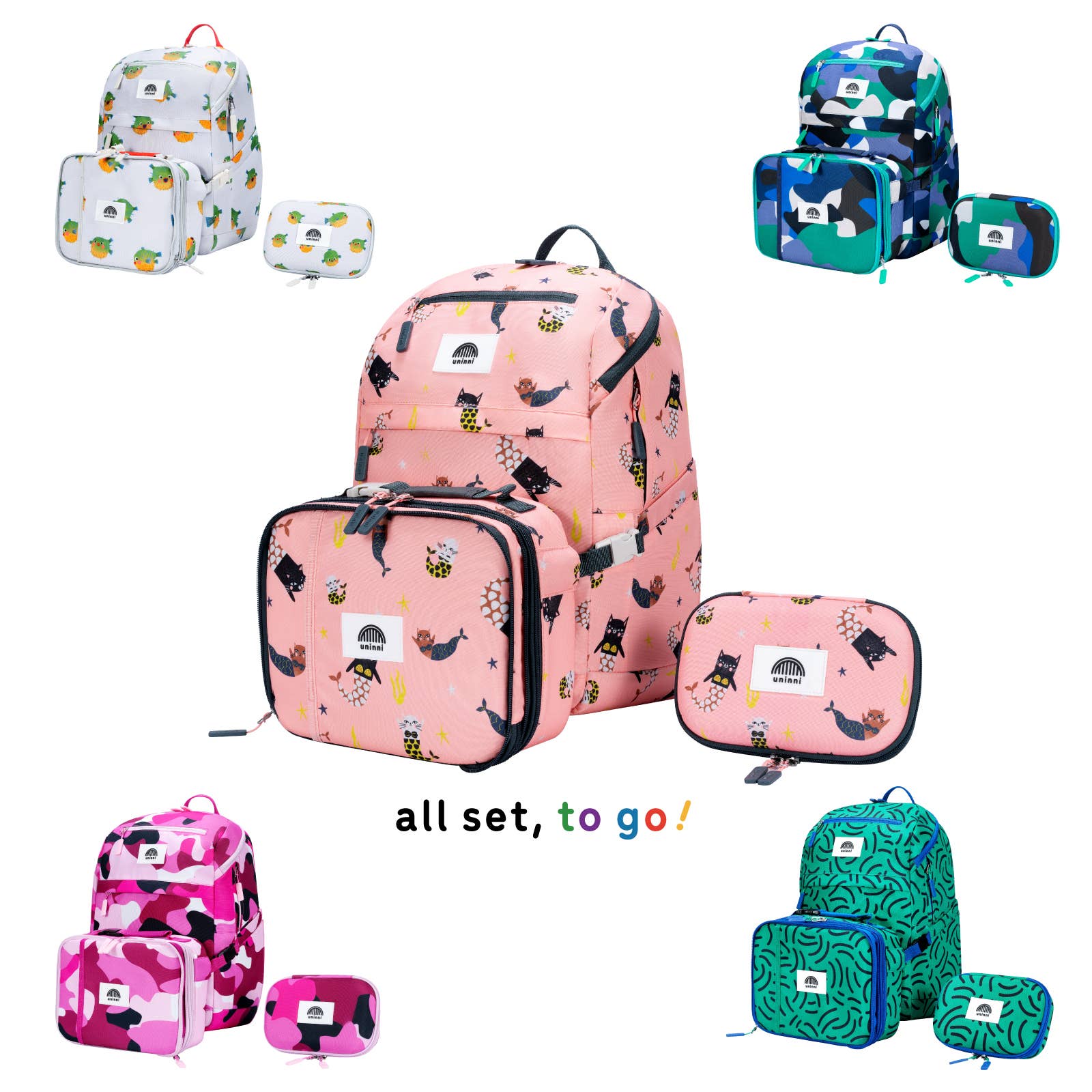 Avião Conjunto com mochila, lancheira e estojo com tema de avião para venda a revendedores na Faire9