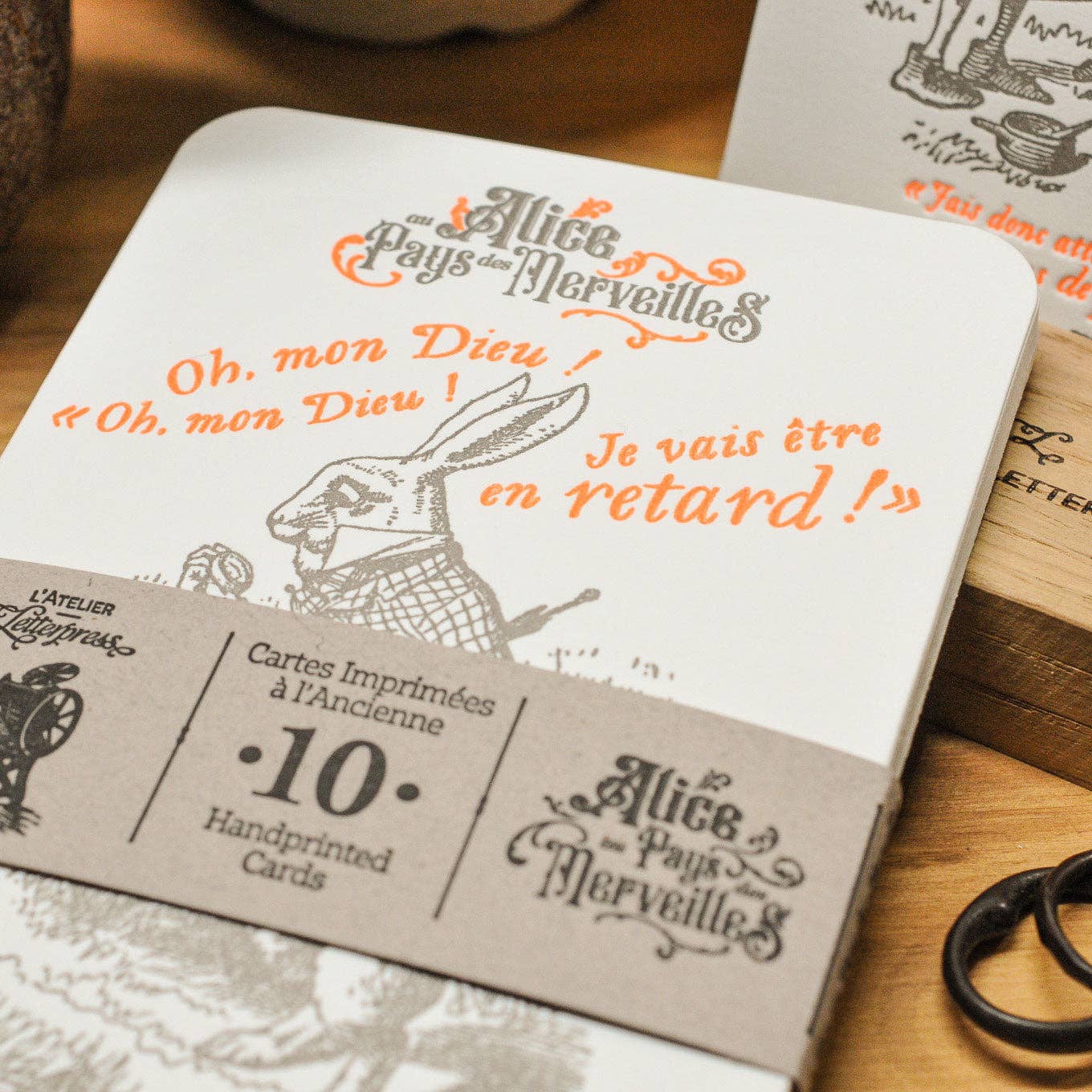 L'Atelier Letterpress - Wholesale Stationery/Notecard Set - Alice in Wonderland 10 Letterpress Cards Collection6