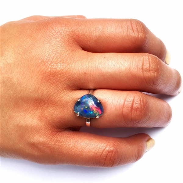 Great Falls Jewelry - Vente Bague de cocktail/de cérémonie - Bague opale de Cusco en sterling ou 14 carats GF + plus de couleurs3