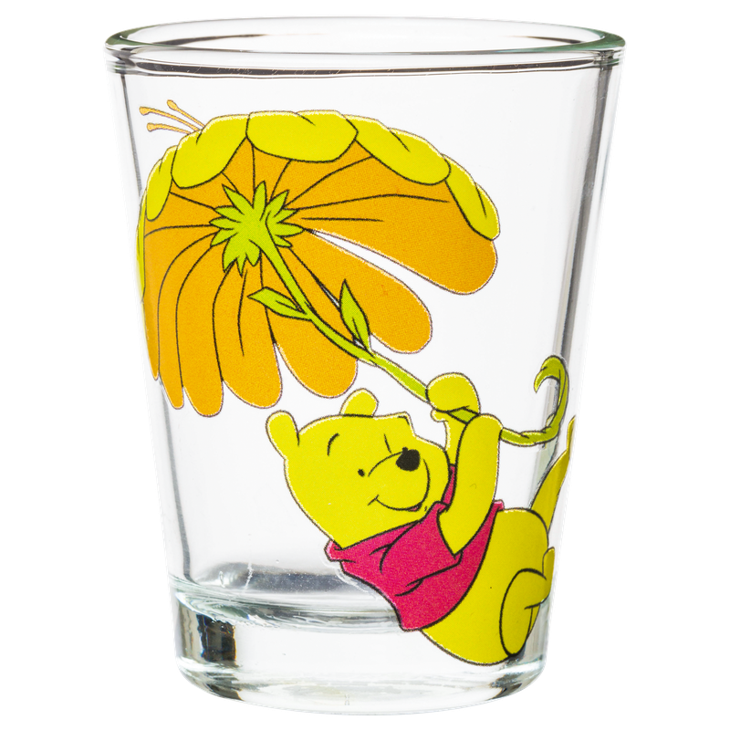 Silver Buffalo - Wholesale Drinking Glass/Cup - Winnie the Pooh Psych Flower 4pc. 1.5oz. Mini Glass Set 4x11