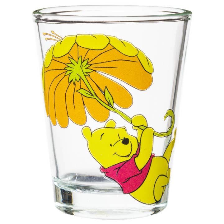 Silver Buffalo - Wholesale Drinking Glass/Cup - Winnie the Pooh Psych Flower 4pc. 1.5oz. Mini Glass Set 4x11