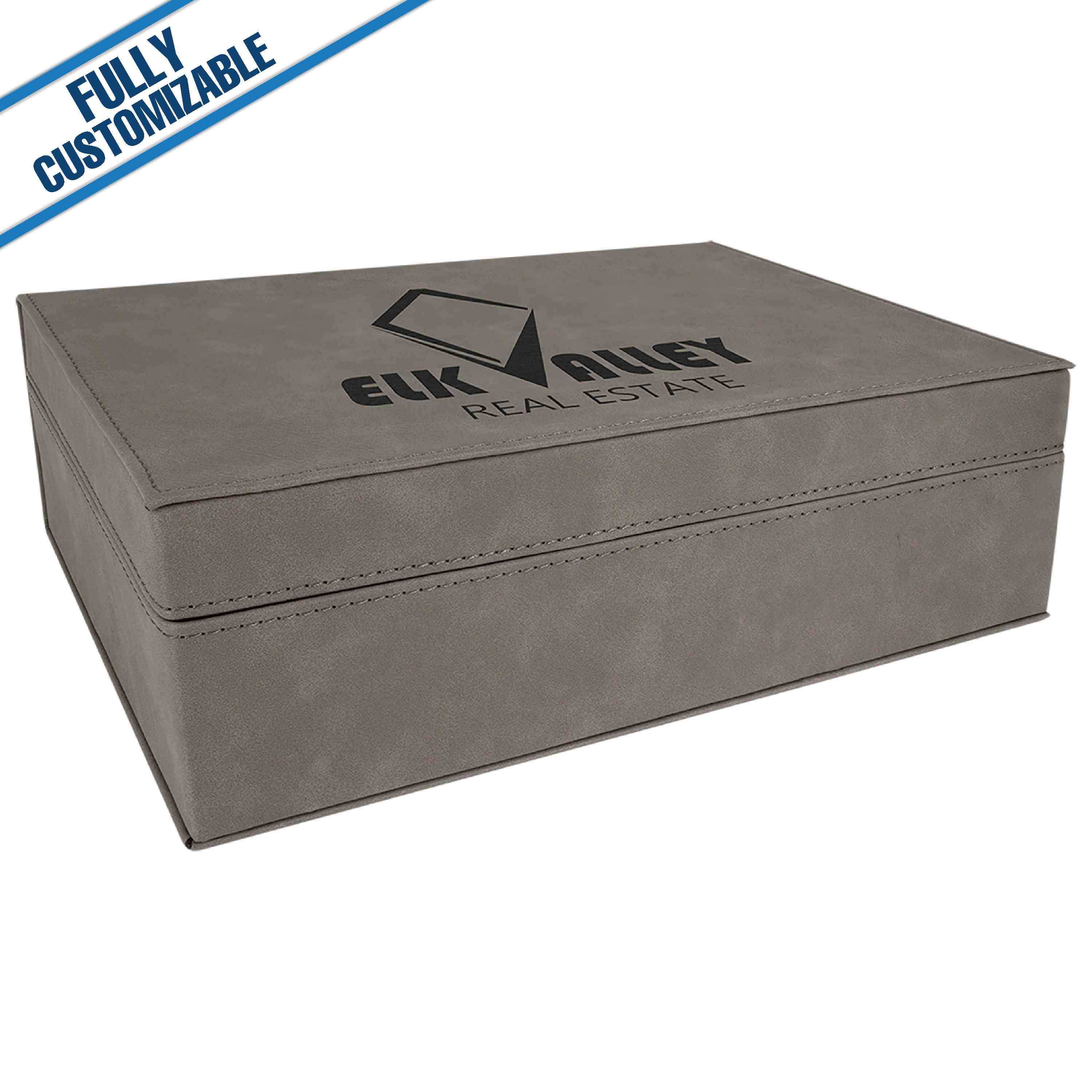 GiftWorksPlus - Wholesale Gift Box - Engraved Leatherette Rectangle Gift Box - Fully Customizable4