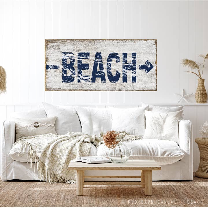 Red Barn Canvas - Wholesale Sign - Weathered BEACH sign