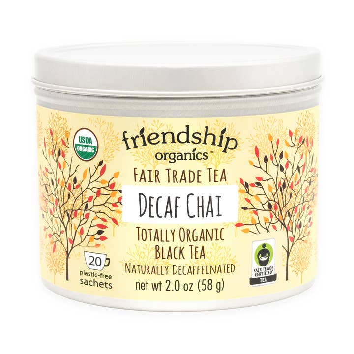 Decaf Chai Tea, Organic and Fair Trade Certified for wholesale by Friendship Organics