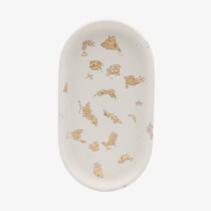 Ovales Tablett - Weiß mit Gold für den Großhandel von ByChrillesen