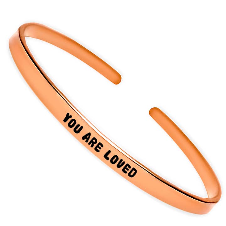 Camilla Limón - Wholesale Cuff Bracelet - You Are Loved Quote Dainty Stacking Engraved Cuff Bracelet2