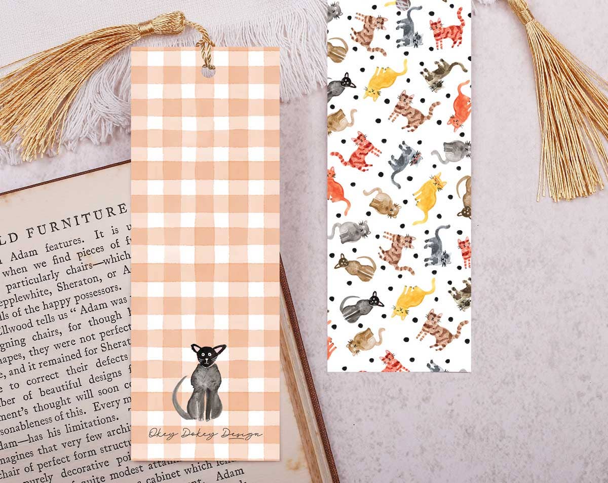 Making Meadows Ltd - Vendita all'ingrosso Segnalibro - Bookmark | Segnalibro di carta con gatti a pois con nappa1