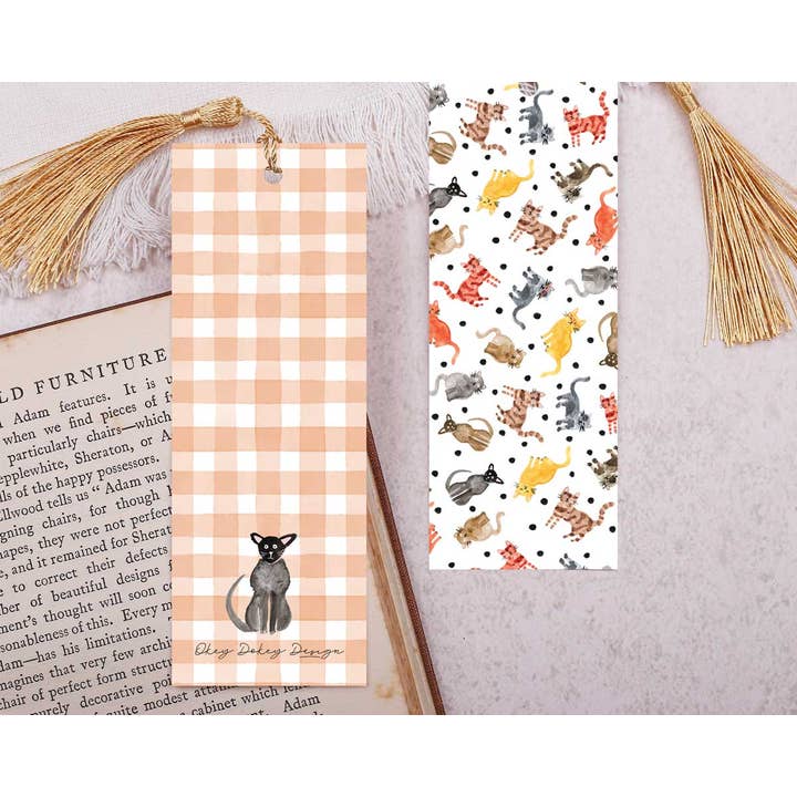 Making Meadows Ltd - Wholesale Bookmark - Bookmark | Polka Dot Cats Paper Bookmark With Tassel1