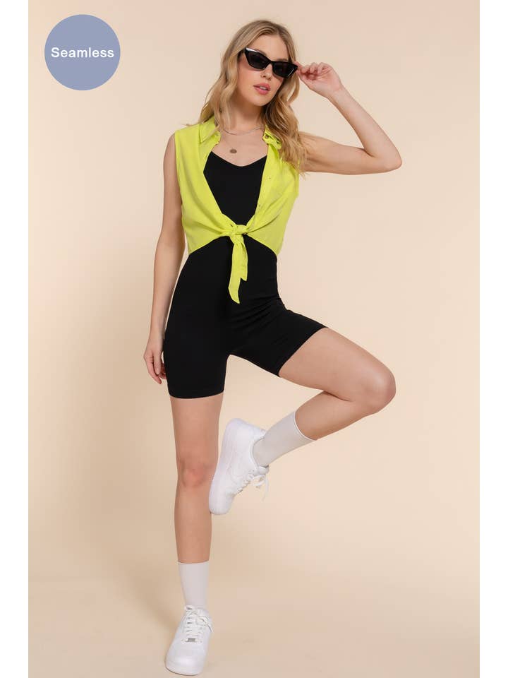 Active Basic | Active USA - Wholesale Romper - Women's - V Neck Fitted Seamless Cami Romper13