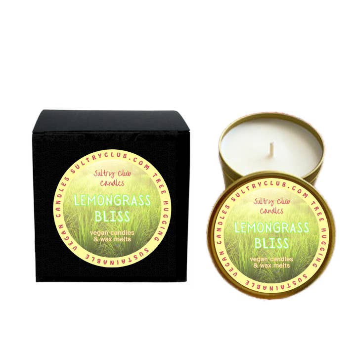 Lemongrass Bliss Vegan Candle for wholesale by SULTRY CLUB CANDLES