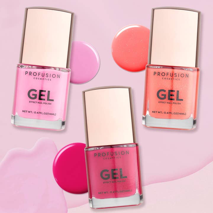 Profusion Cosmetics UK – wholesale Nail polish set – GO-TO BRIGHTS | 3 PC GEL EFFECT NAIL POLISH SET2