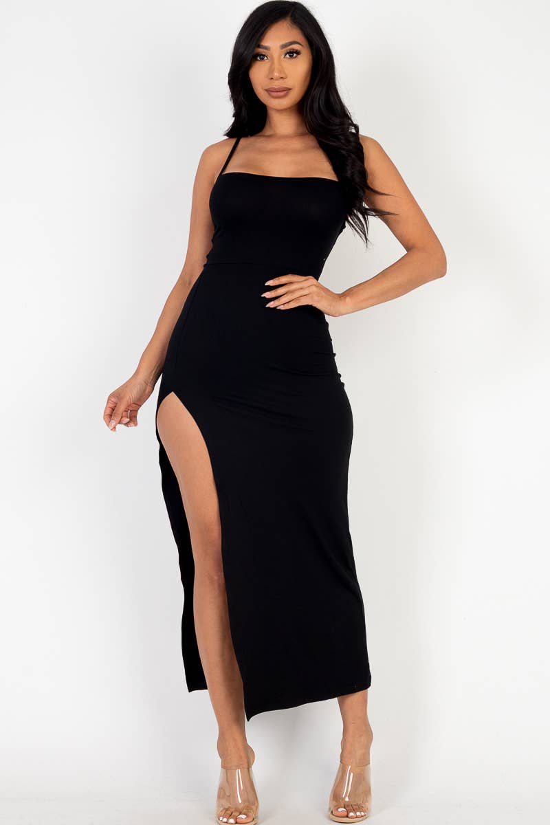 CAPELLA APPAREL - Vente Robe – femme - Robe maxi fendue style cami élégante16