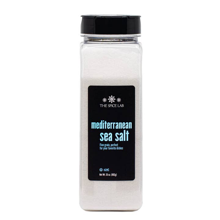 THE SPICE LAB - Wholesale Salt - Mediterranean Sea Salt (Fine) - Case of 6 - 35 oz Kilo Jars
