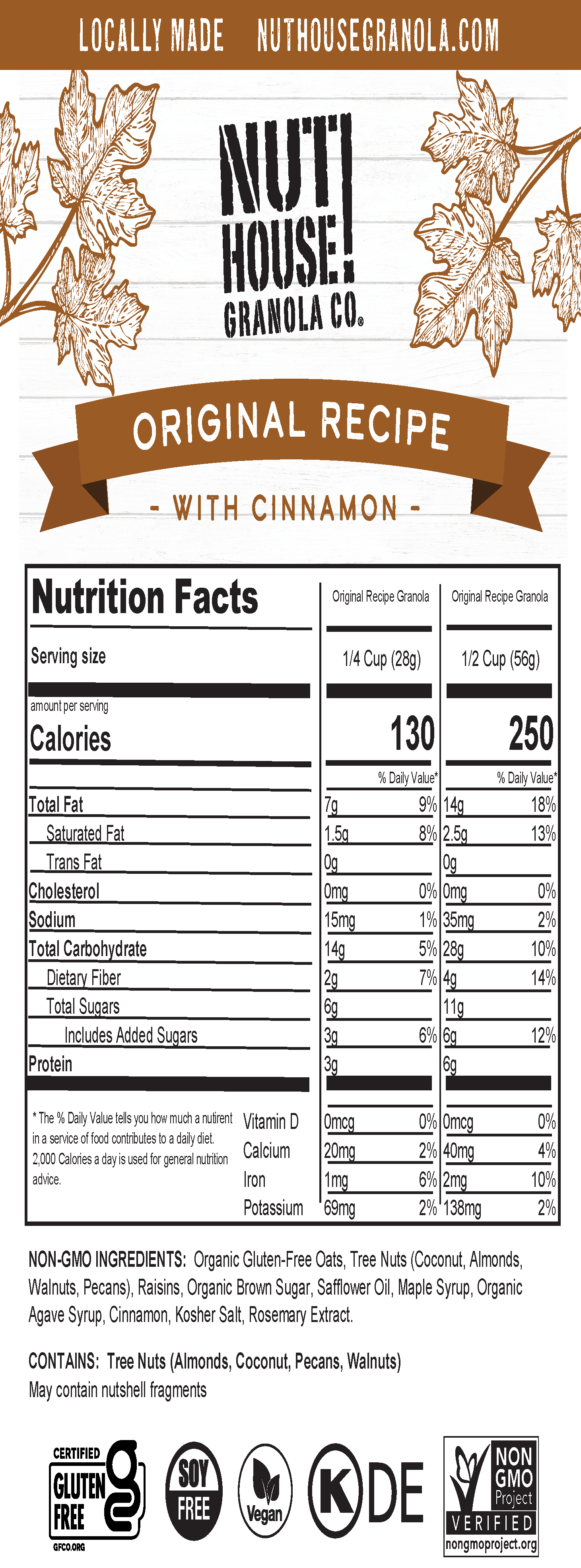 NutHouse! Granola Company - Wholesale Granola - Original Recipe Granola, 6 x 12oz5