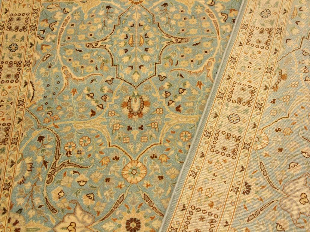 Arshs Fine Rugs - Wholesale  - Turkish Knotted Istanbul Jean Blue/Ivory Wool Rug - 4'2'' x 6'2''5