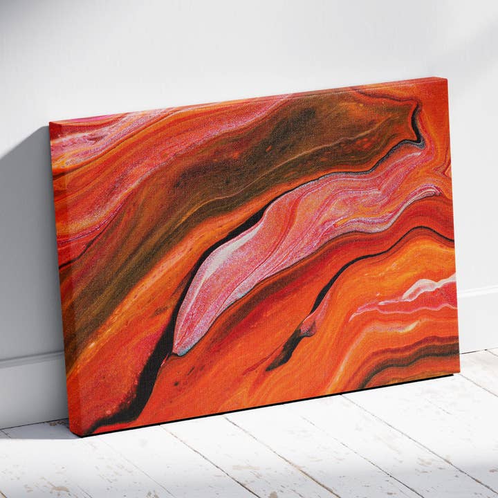 Karmozijnrode Golven van de Aarde - Ingelijste Canvas Wandkunst Print voor wholesale door House Prints