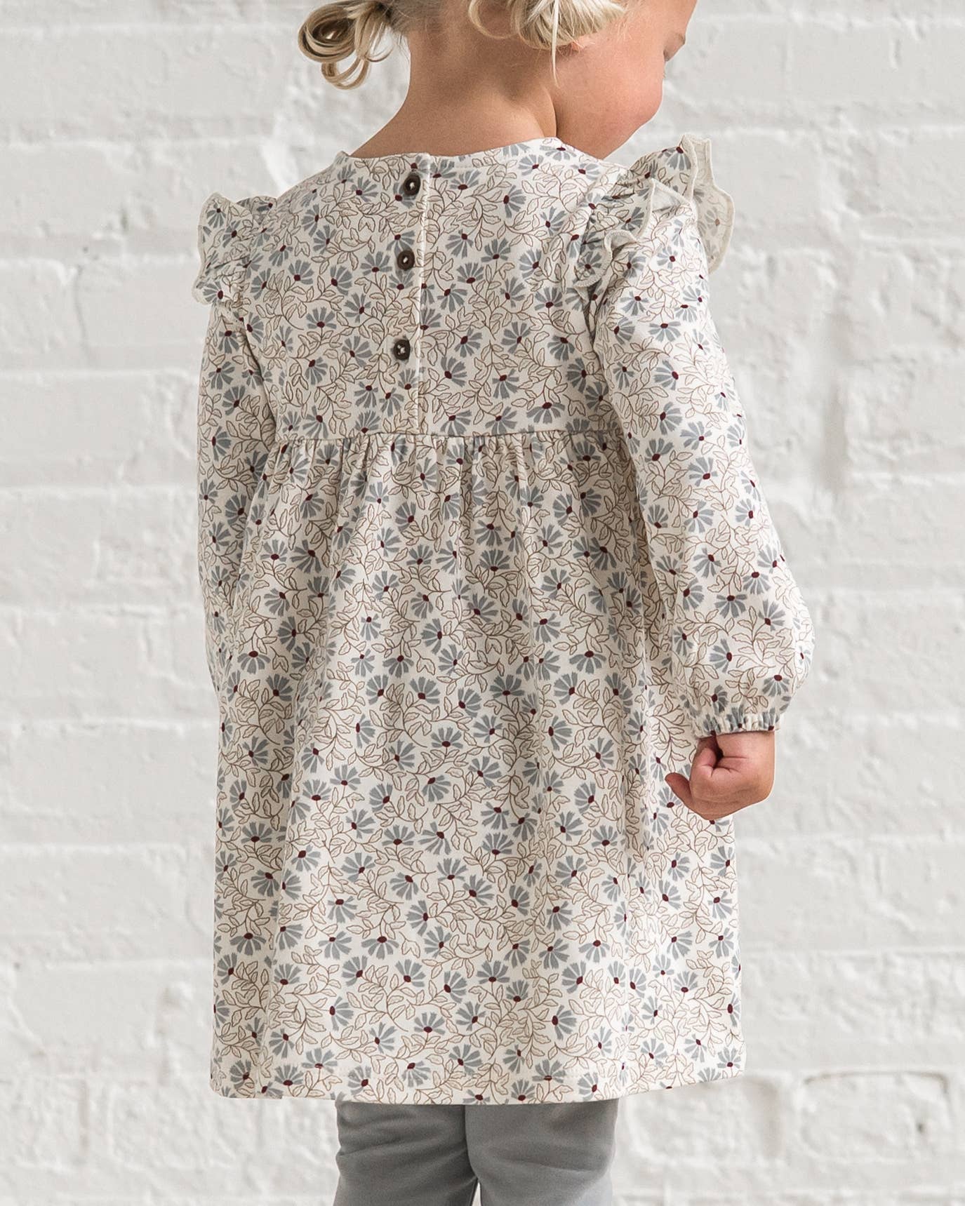 Colored Organics - Wholesale Dress - Kids - Mika Armhole Ruffle Long Sleeve Dress2