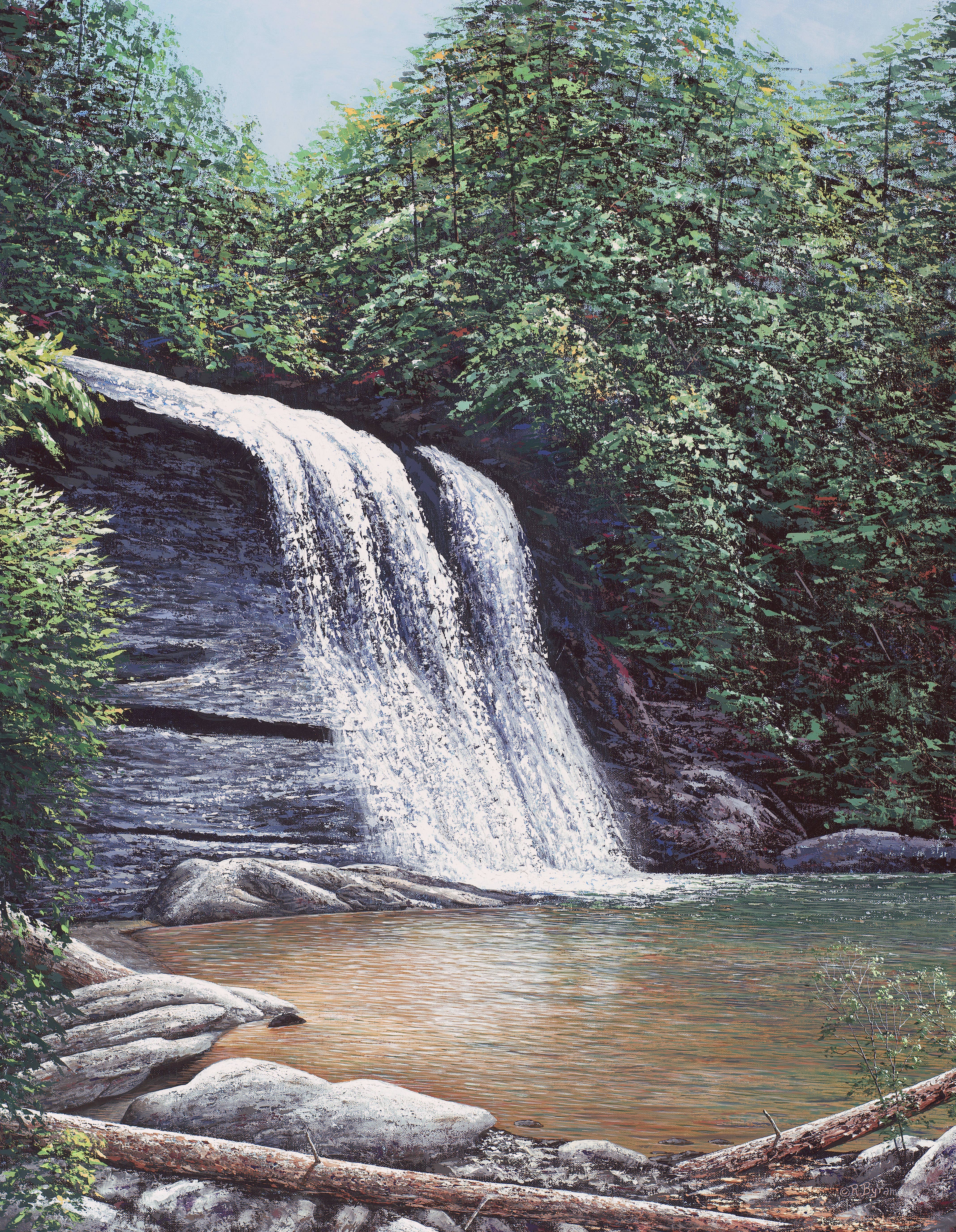 Ray Byram Studio – Großhandel Kunstdruck – Die Fälle im Sommer - Canvas Giclée0