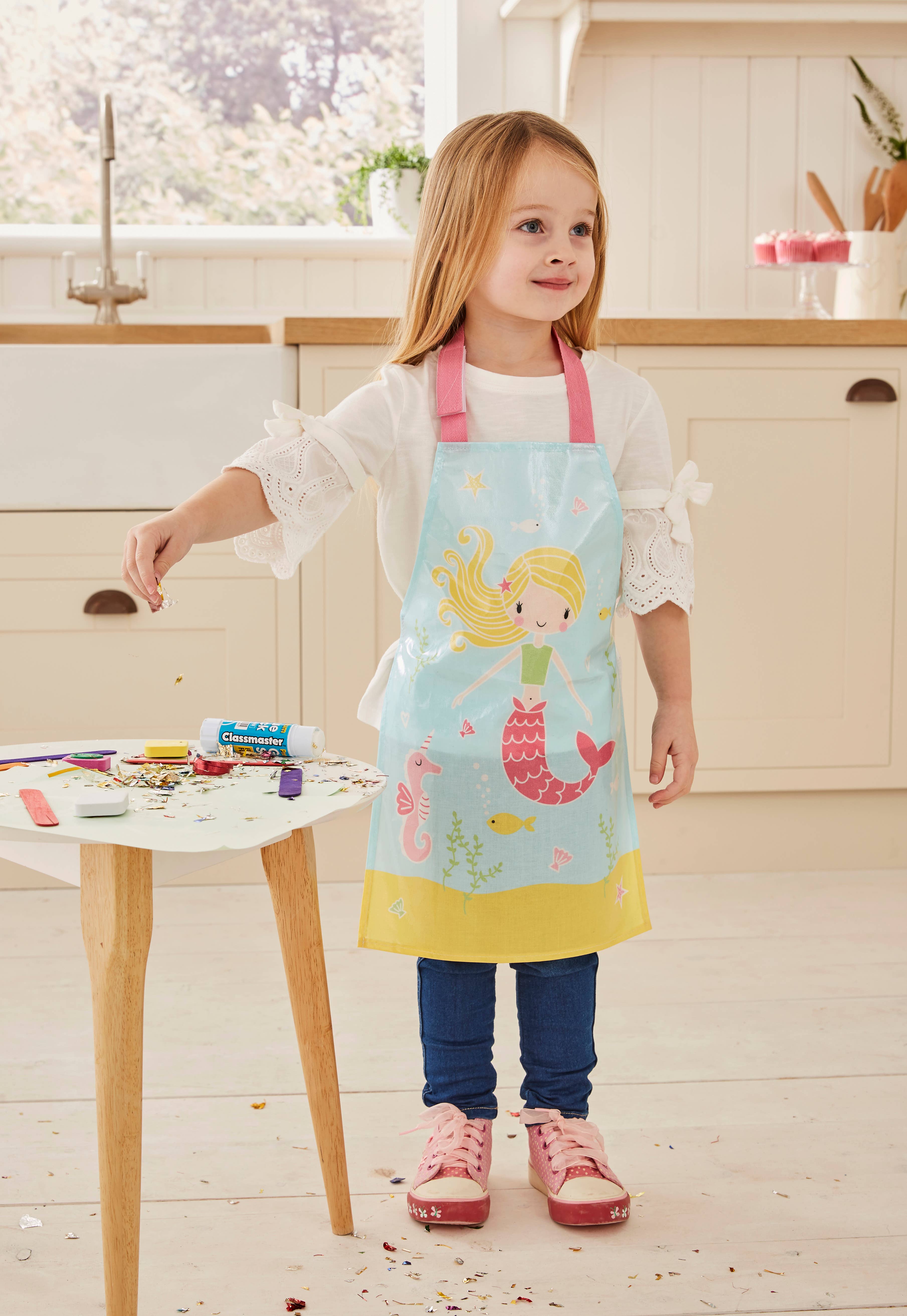 Aqua Mermaid PVC Apron Kids PVC Aprons for wholesale on Faire0