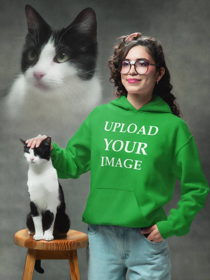 Gildan 18500 Serviço de impressão personalizada com capuz verde irlandês por atacado de Tshirtplus