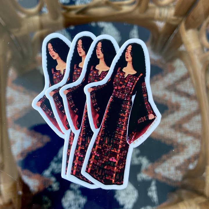 Palestinian Woman Sticker for wholesale by Nada's Ink