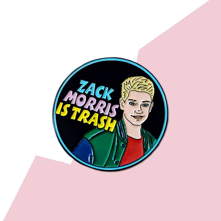HelloSailorTees - Wholesale Lapel Pin/Button - Zack Morris is Trash Saved By the Bell Mark Paul Gosselaar E