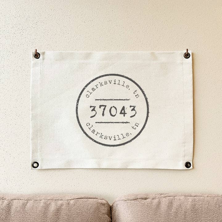 Postmark Stamp City/State/Zip - Custom Canvas Wall Hanging for wholesale by Indigo Tangerine