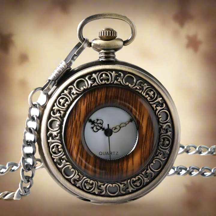 WoodWristCo - Wholesale Wrist Watch - Men's - Antique Pocket Watch Wooden Luxury