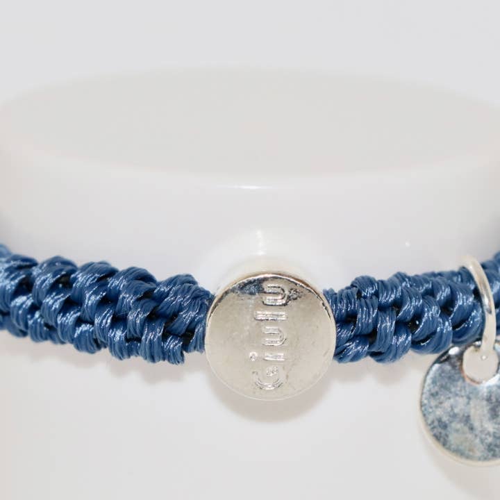 Hair tie with silver in blue for wholesale by Giulu