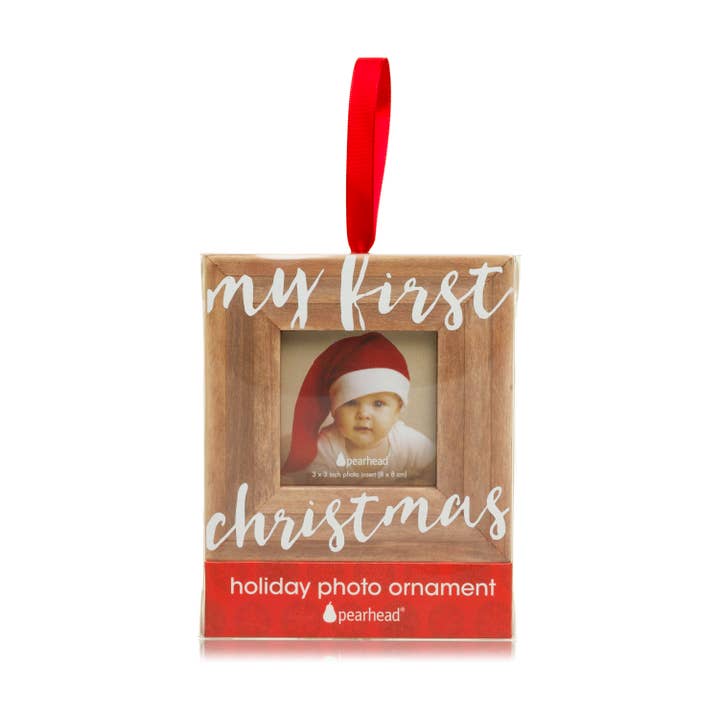 Pearhead - Wholesale Ornament - Kids & Baby - My First Christmas Holiday Wooden Picture Frame Ornament9