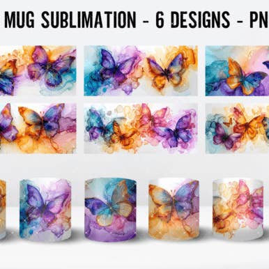 Alkoholbläckfjärilar Mugg Muggdesign på denna 11 oz mugg för wholesale av SubliMasterUK