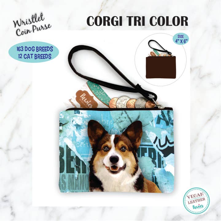 Monedero Corgi Tricolor • Expositor de suelo opcional para venta al por mayor de pawies