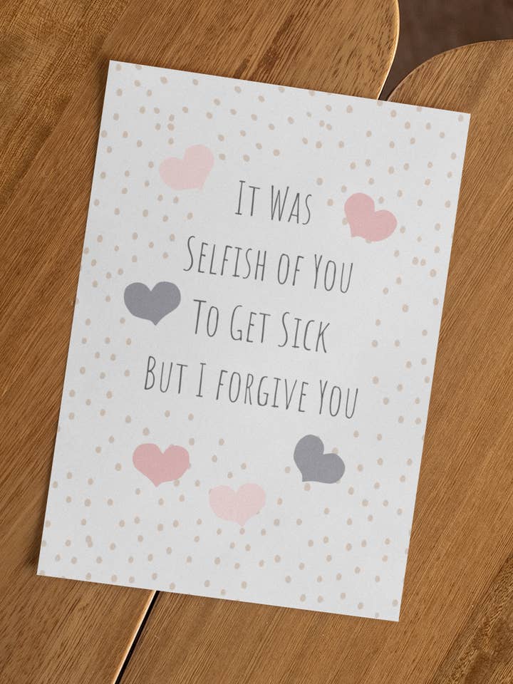 Fue egoísta de tu parte enfermarte pero te perdono saludo para venta al por mayor de Rage Gems & Jewelry