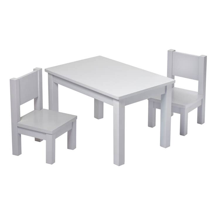 Montessori Gray Child Table and Chair Set 1-4 years for wholesale by Pioupiou et Merveilles