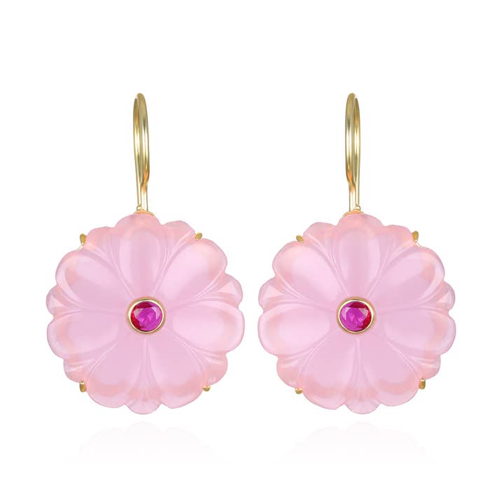 Magnolia Earring-Strawberry for wholesale by Amelia Rose Jewelry