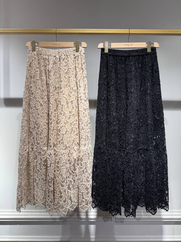 CHOKLATE PARIS - Wholesale Skirt - Women's - Maël lace skirt with godets - 810638