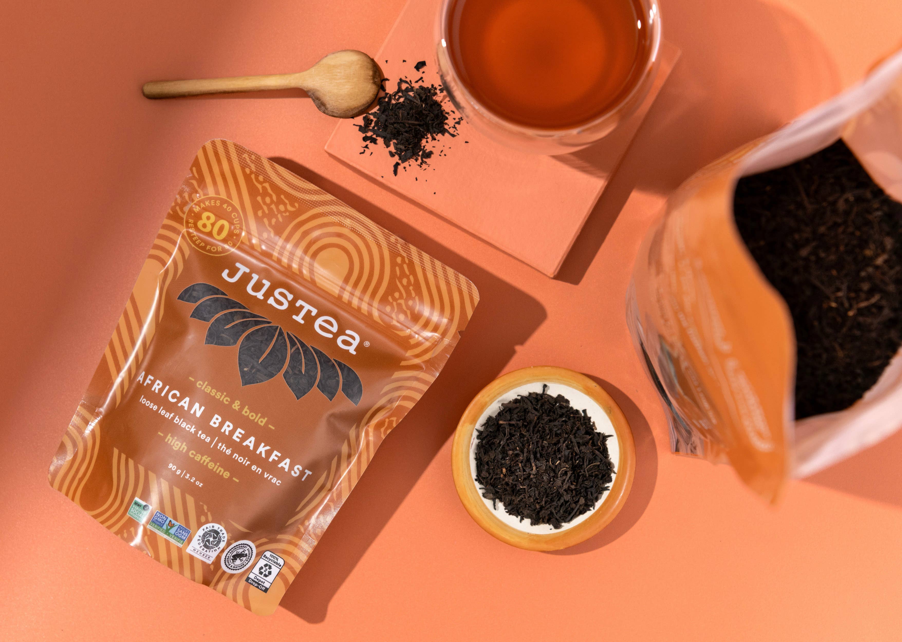 JusTea – Chá solto por atacado – Bolsa Stand-Up African Breakfast - Comércio Fair-Trade, Chá Preto4